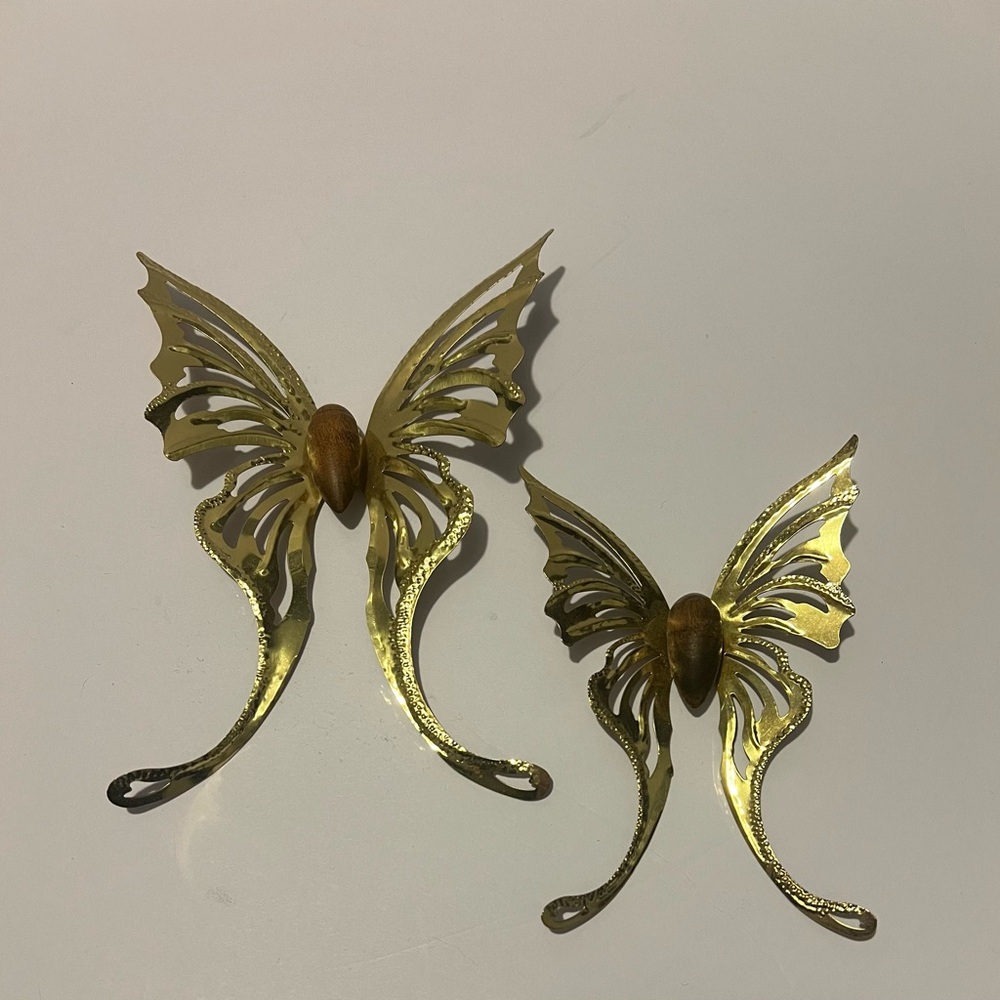 Vintage 80’s Brass Butterflies